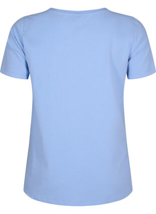Basic t-shirt in effen kleur met katoen, Serenity, Packshot image number 1