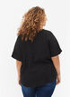 Viscose top met korte mouwen en v-hals, Black, Model image number 1