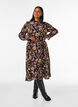 Midi-jurk met bloemenprint en afneembare strikceintuur, Zwart, Model image number 1