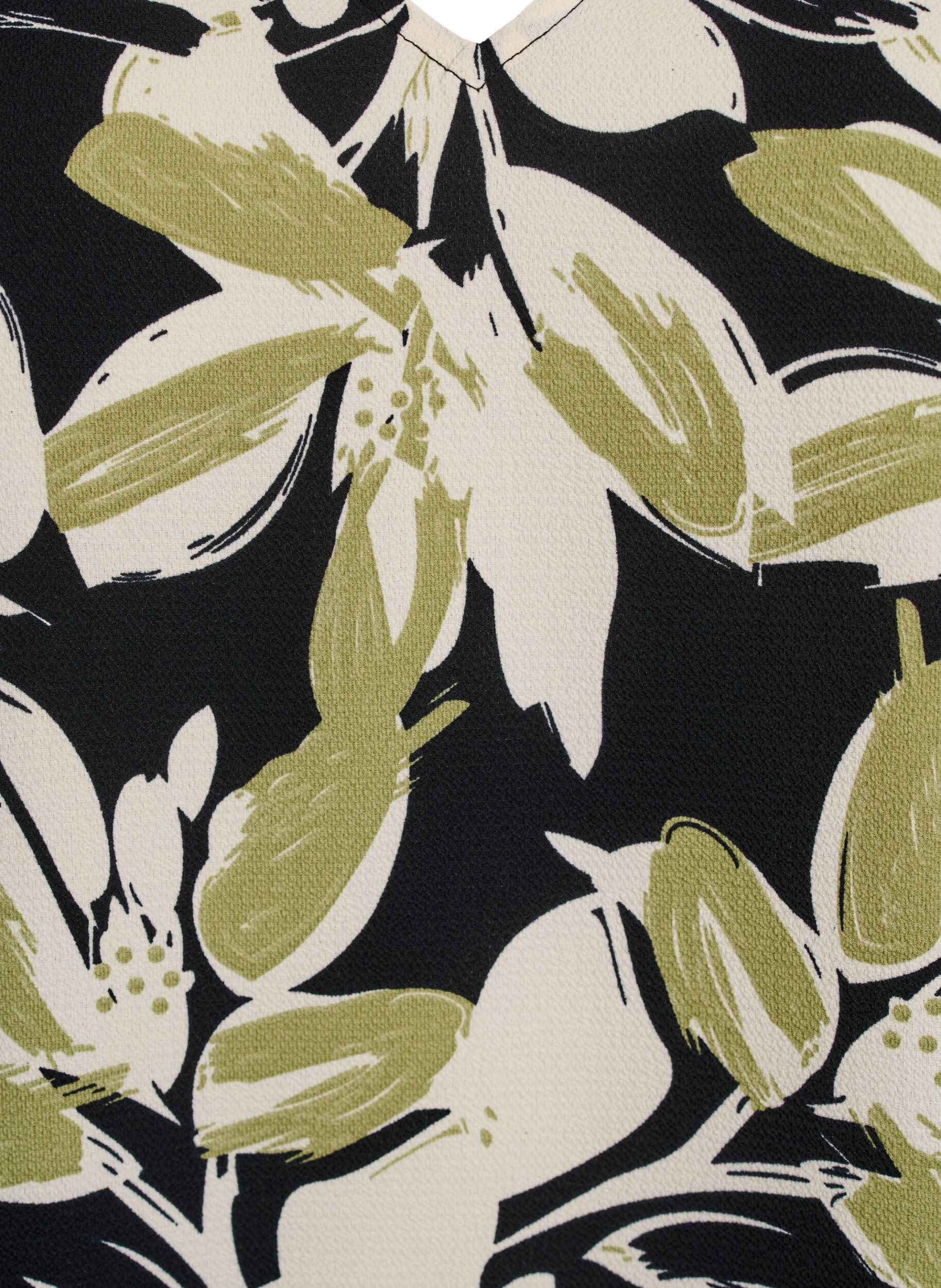 Zizzi Top met print en V-hals, Zwart, Packshot image number 2