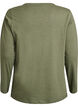T-shirt met lange mouwen, V-hals en knopen, Groen, Packshot image number 1