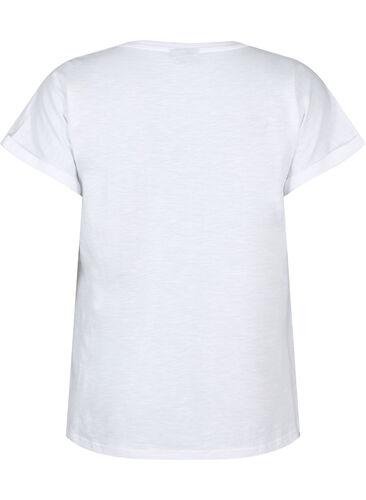Bedrukt T-shirt van biologisch katoen, Bright White, Packshot image number 1