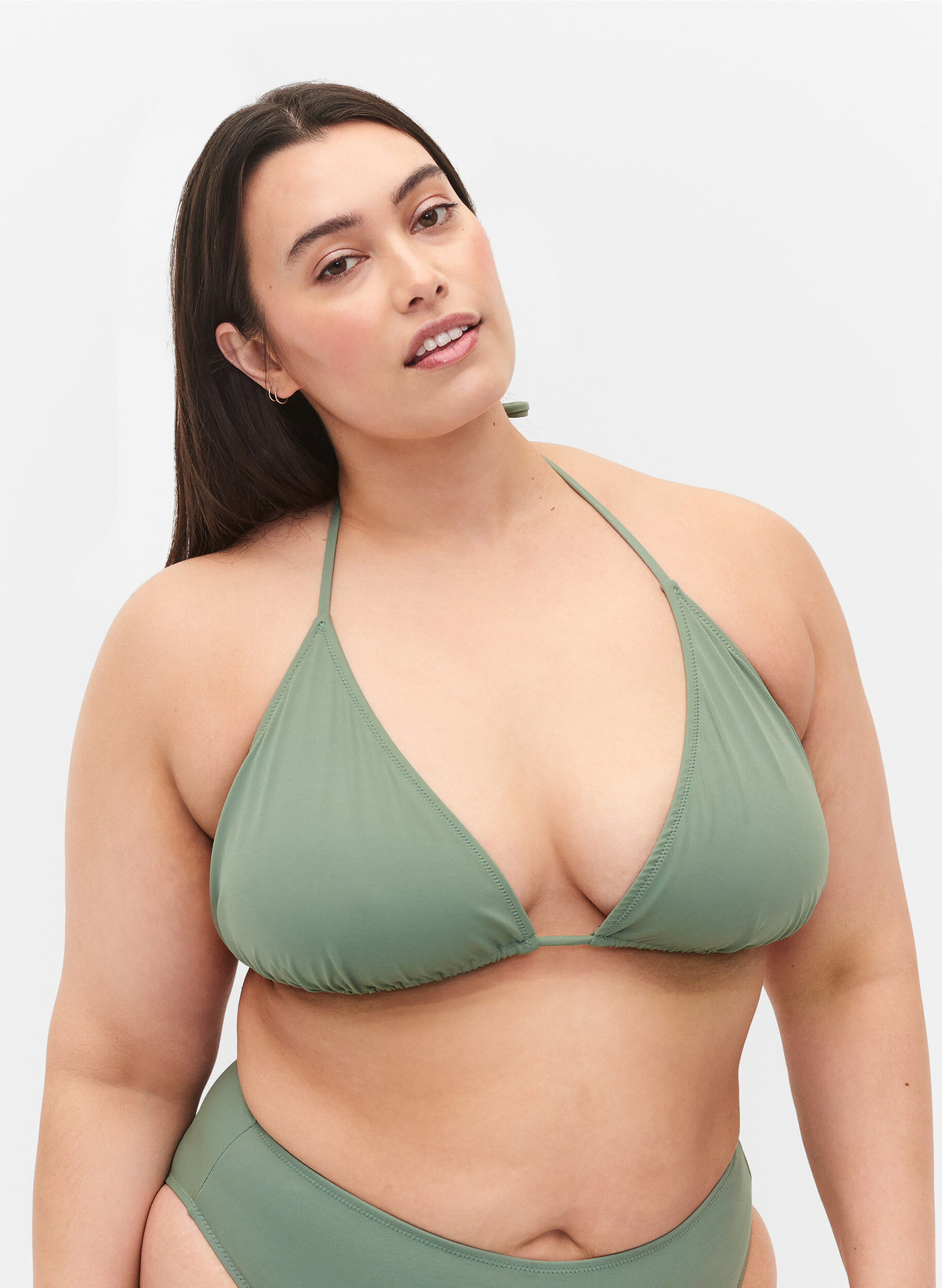 Zizzi Driehoeksbikini beha, Groen, Model image number 0