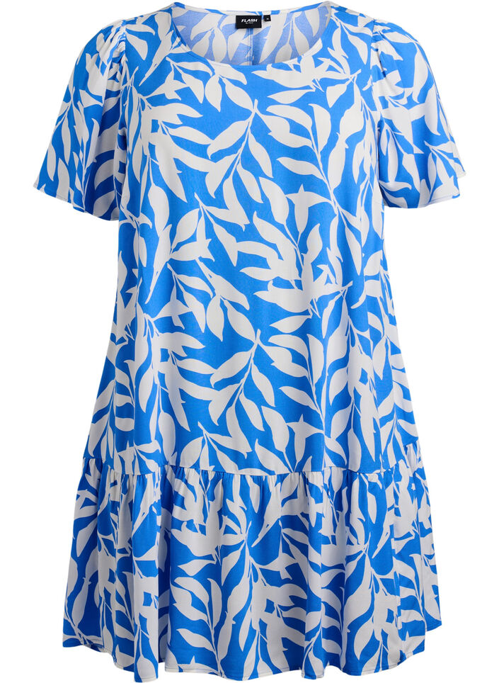 FLASH - Jurk van viscose met coupenaad, Blauw, Packshot image number 0