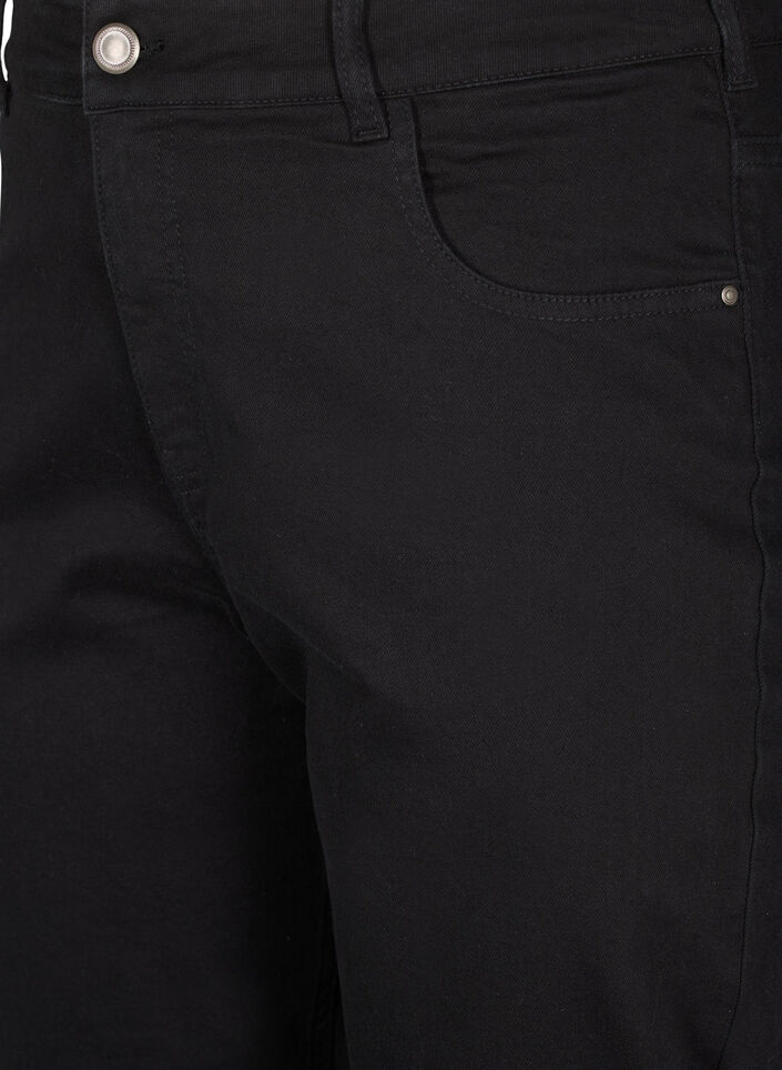 Gecropte Vera jeans met een straight-fit, Zwart, Packshot