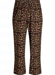 Broek met wijde pijpen in een licht gestructureerde stof, Zwart