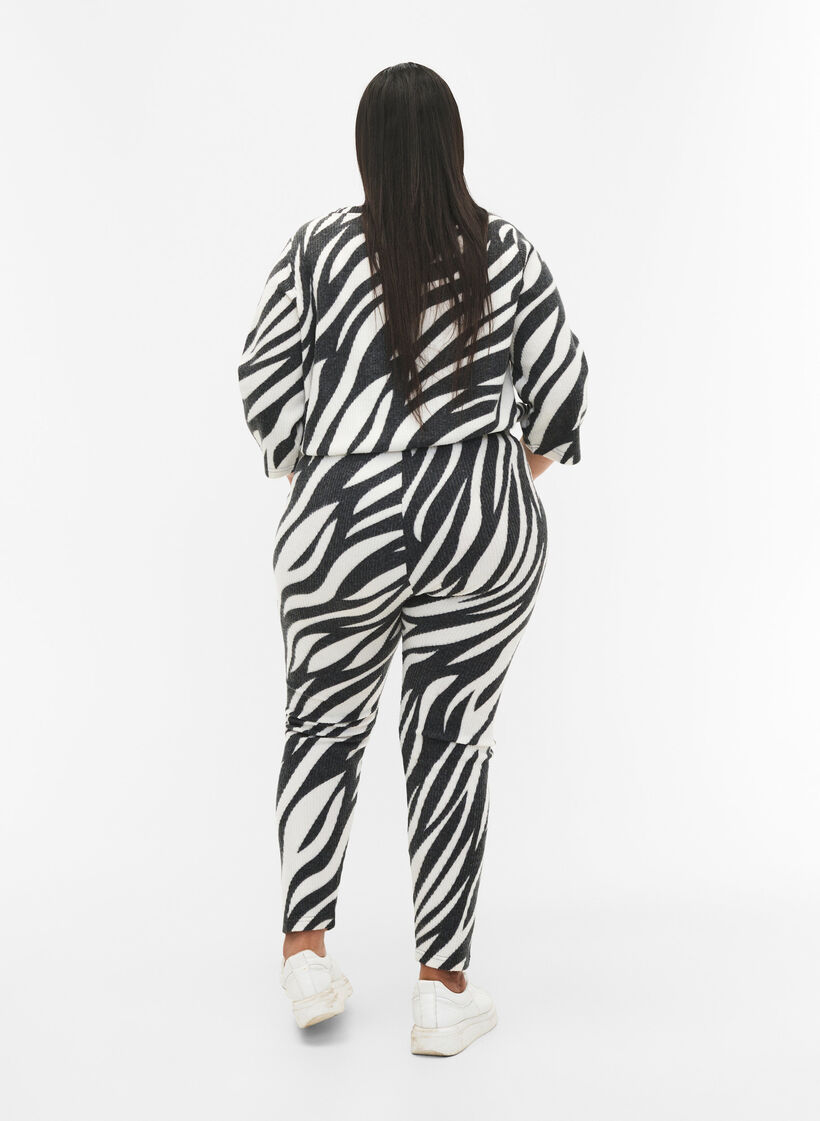Leggings met zebraprint, White Zebra, Model image number 1