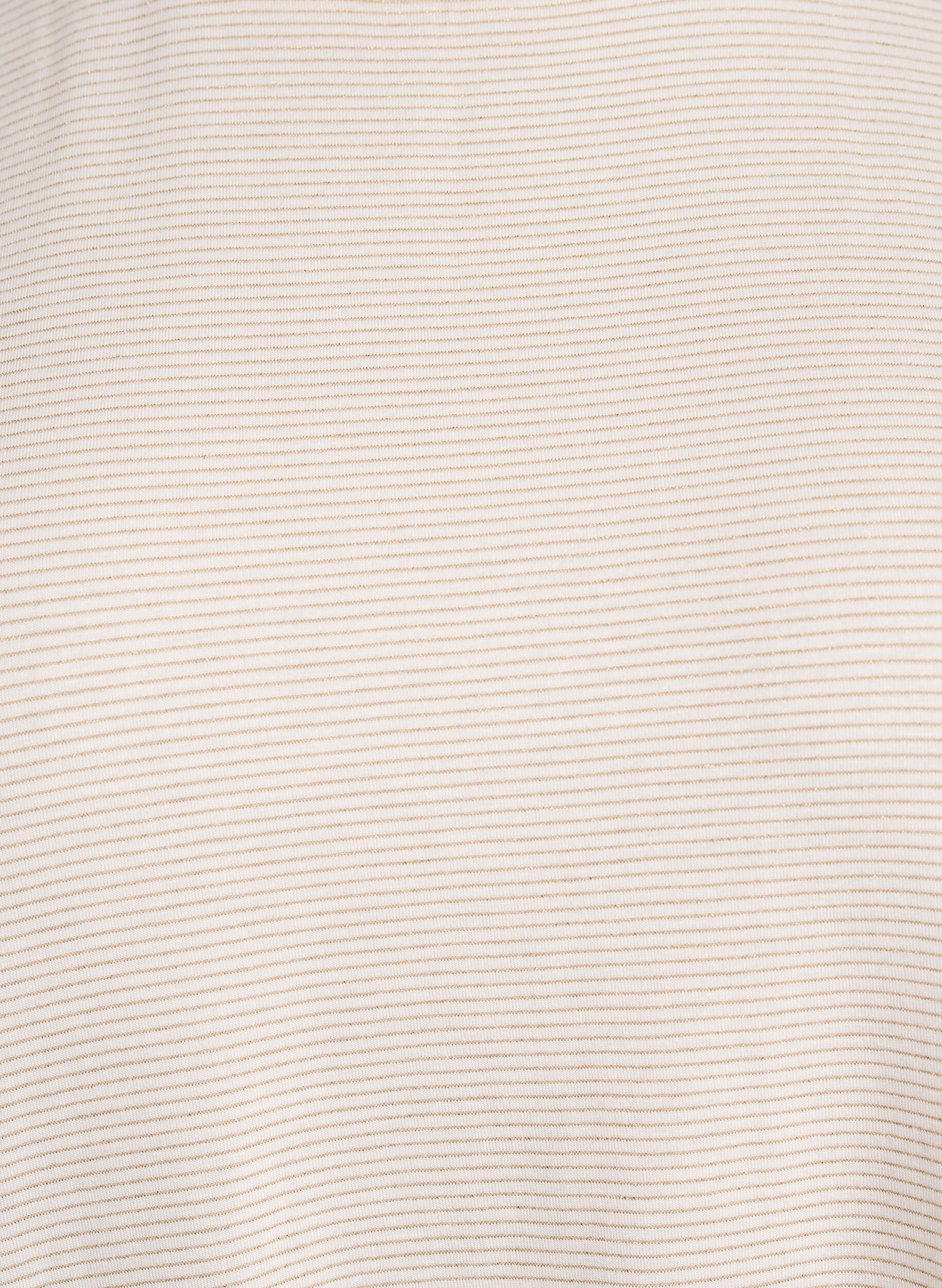 ZizziViscose T-shirt met glitterstrepen, Vanille, Packshot image number 2