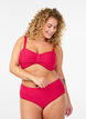 Bandeau bikinitop met een textuurpatroon en afneembare bandjes, Roze, Model image number 1