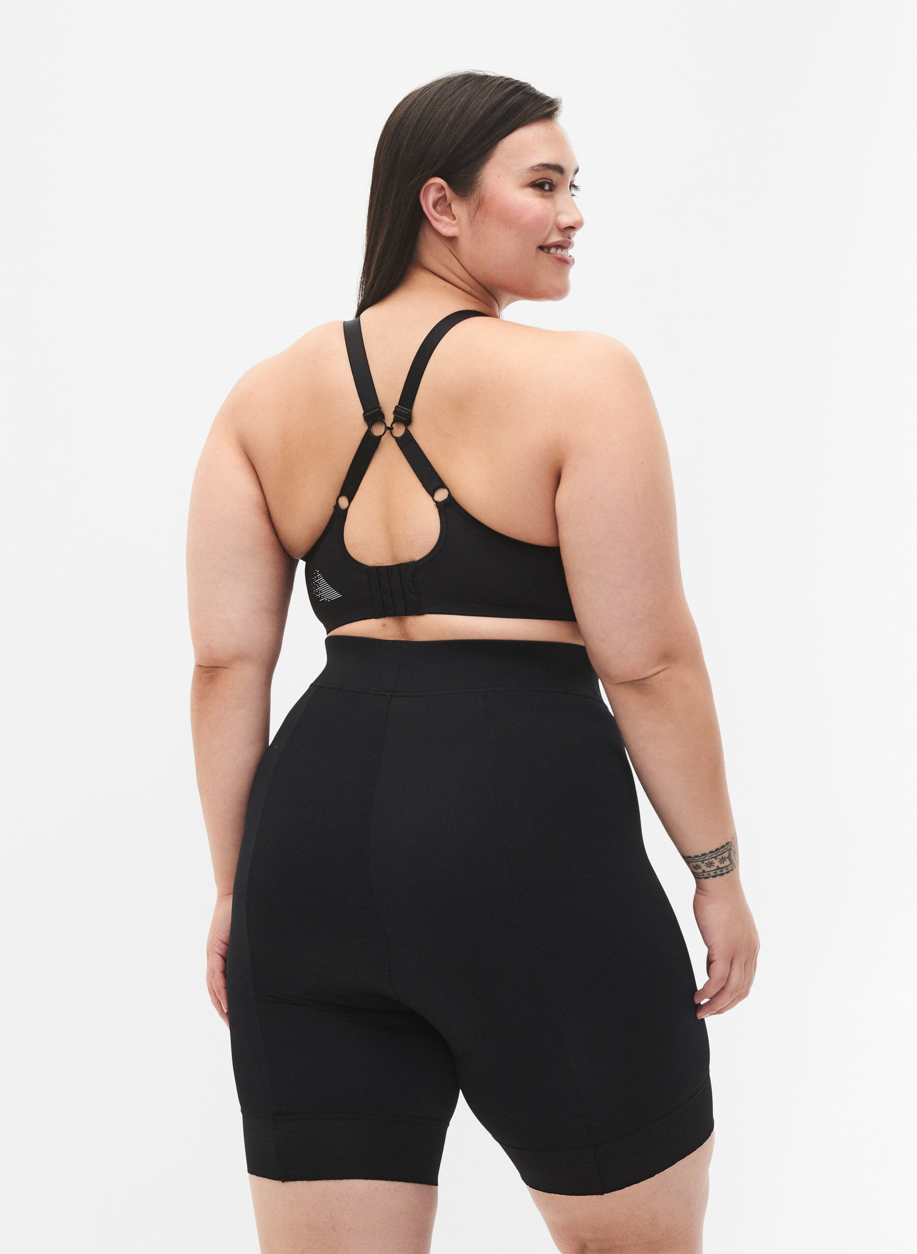 Zizzi Korte fiets-/spinningbroek, Black, Model image number 1