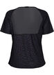 Sport T-shirt met print en mesh, Black, Packshot image number 1