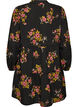 Jurk met bloemenprint en striksluiting, Zwart, Packshot image number 1