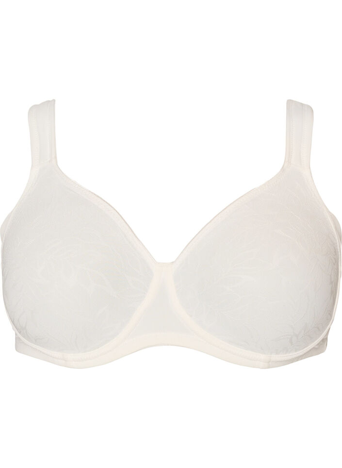 Comfort bh met een overlay van kant en voorgevormde cups, Wit, Packshot image number 0