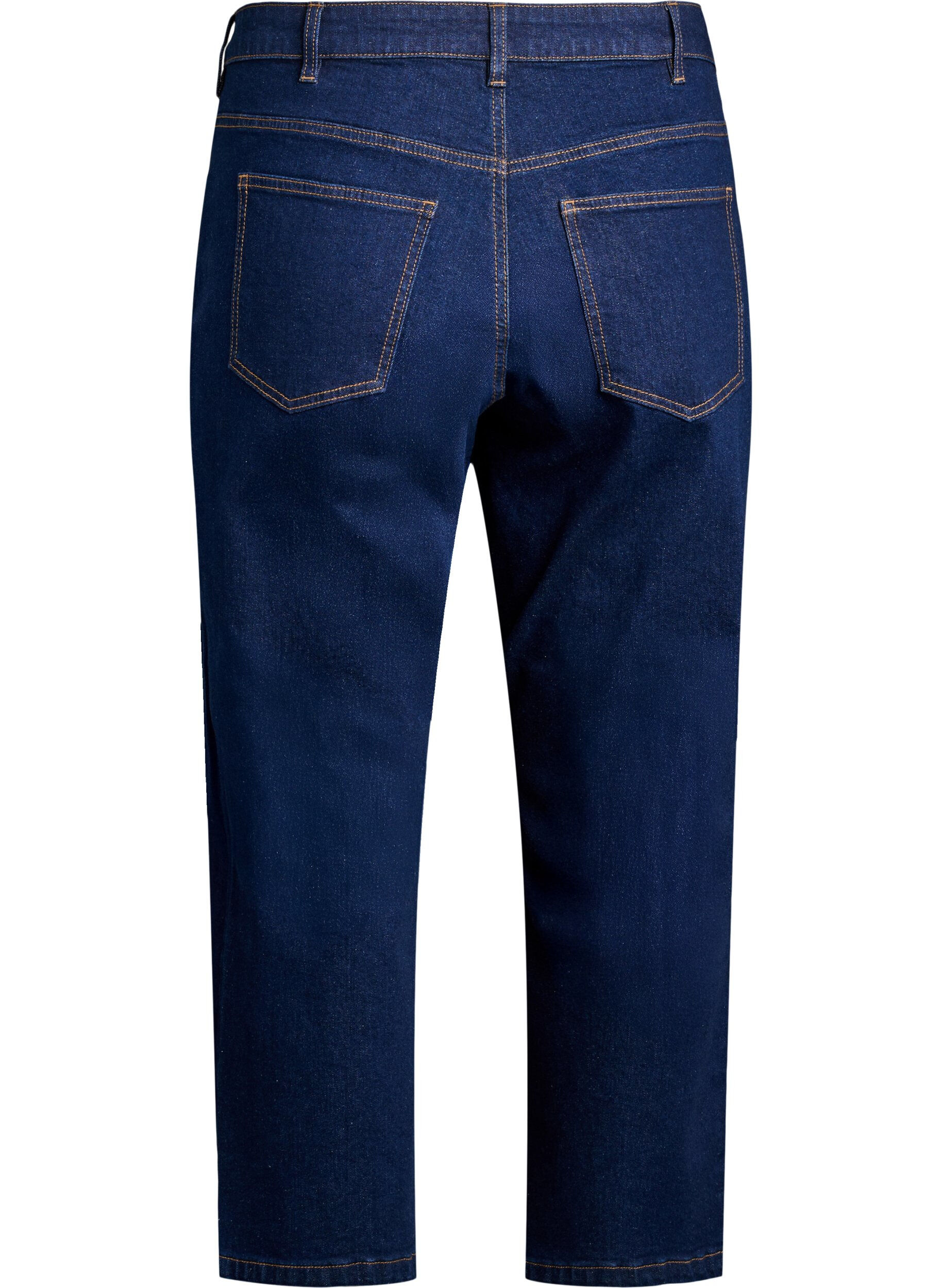 ZizziGecropte Vera jeans met een straight-fit, Blauw, Packshot image number 1