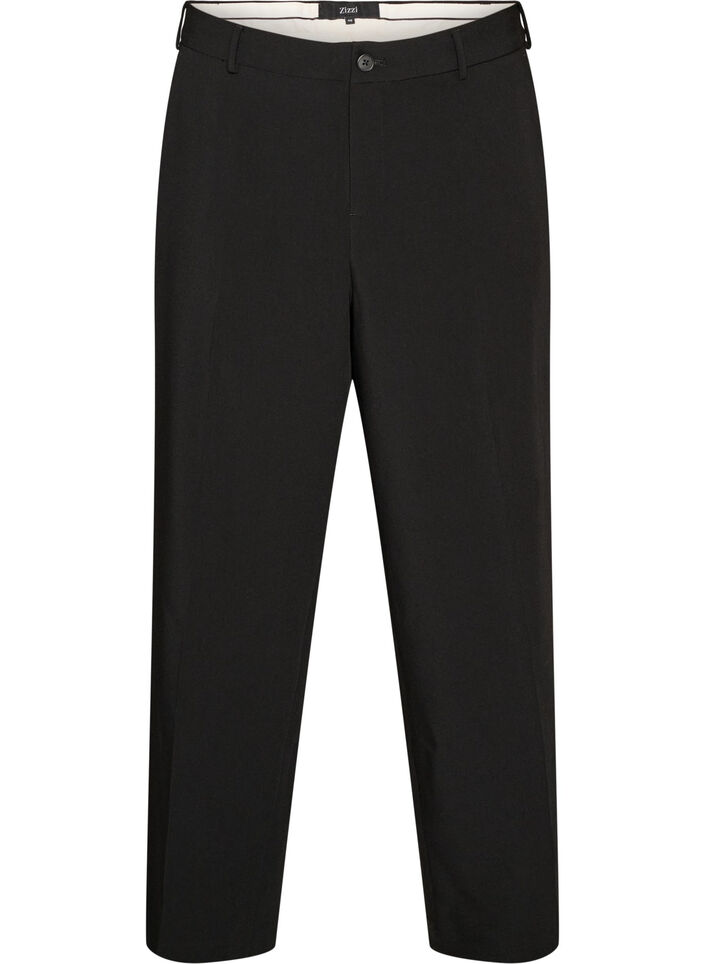 Op maat gemaakte broek met wijde pijpen en hoge taille, Zwart, Packshot image number 0