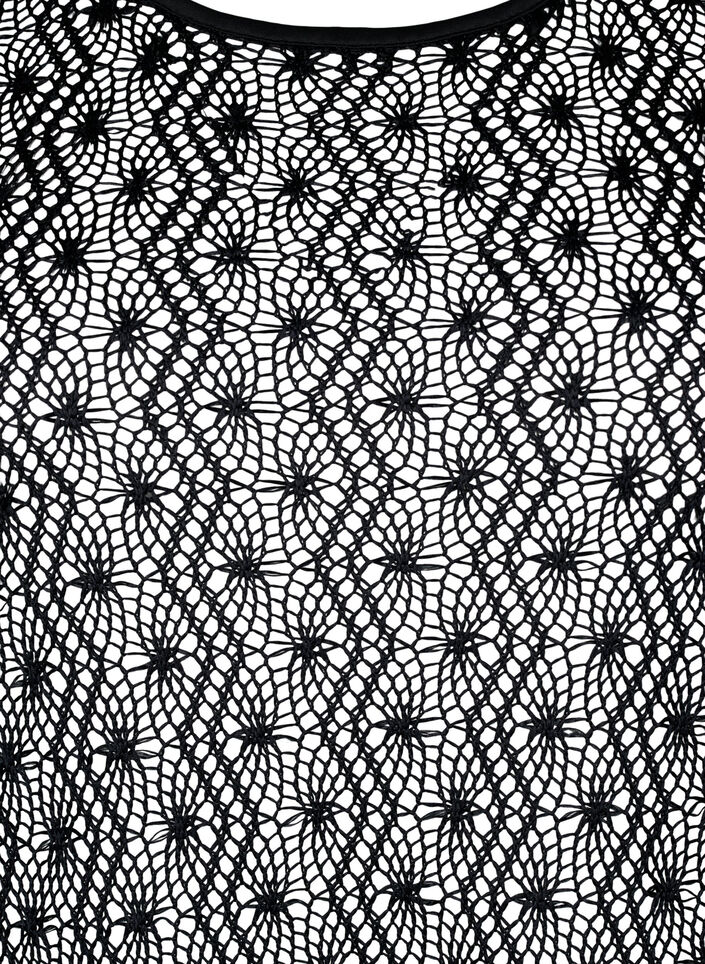 Gehaakte jurk met lange mouwen, Black, Packshot image number 2