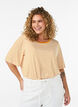 T-shirt met TENCEL&trade; Lyocell en strepen, Geel, Model image number 0