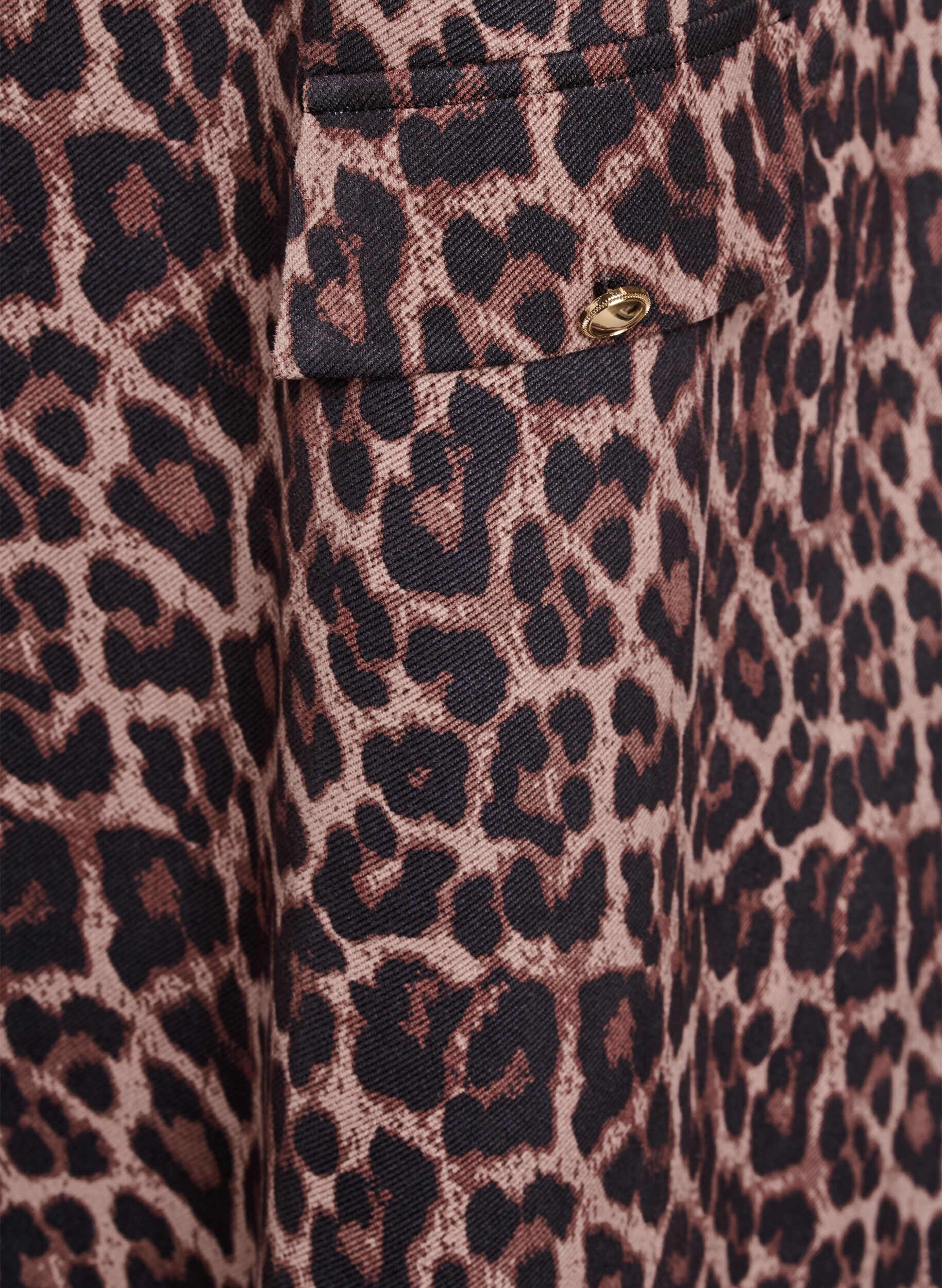 Zizzi Korte A-lijn jurk met 7/8 mouwen, Bruin, Packshot image number 3