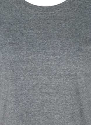 Gemêleerd katoenen t-shirt, Black Melange, Packshot image number 2