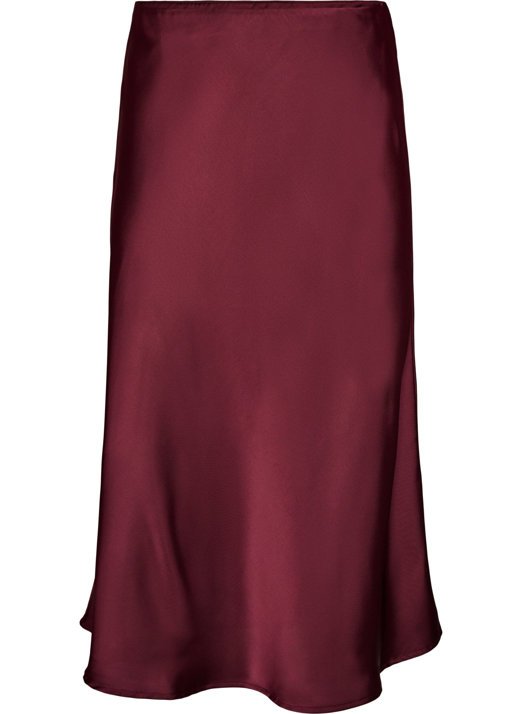 ZizziSatijnen midi rok, Rood, Packshot image number 0