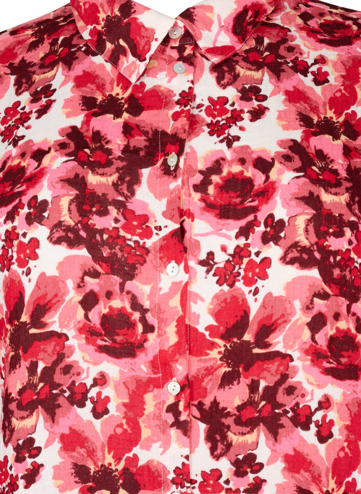 Lang shirt met all-over print, Pink AOP Flower, Packshot image number 2