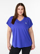 Sportief t-shirt met korte mouwen en v-hals, Paars, Model image number 0