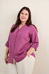 Katoenen blouse met een V-hals, Rood, Model image number 3