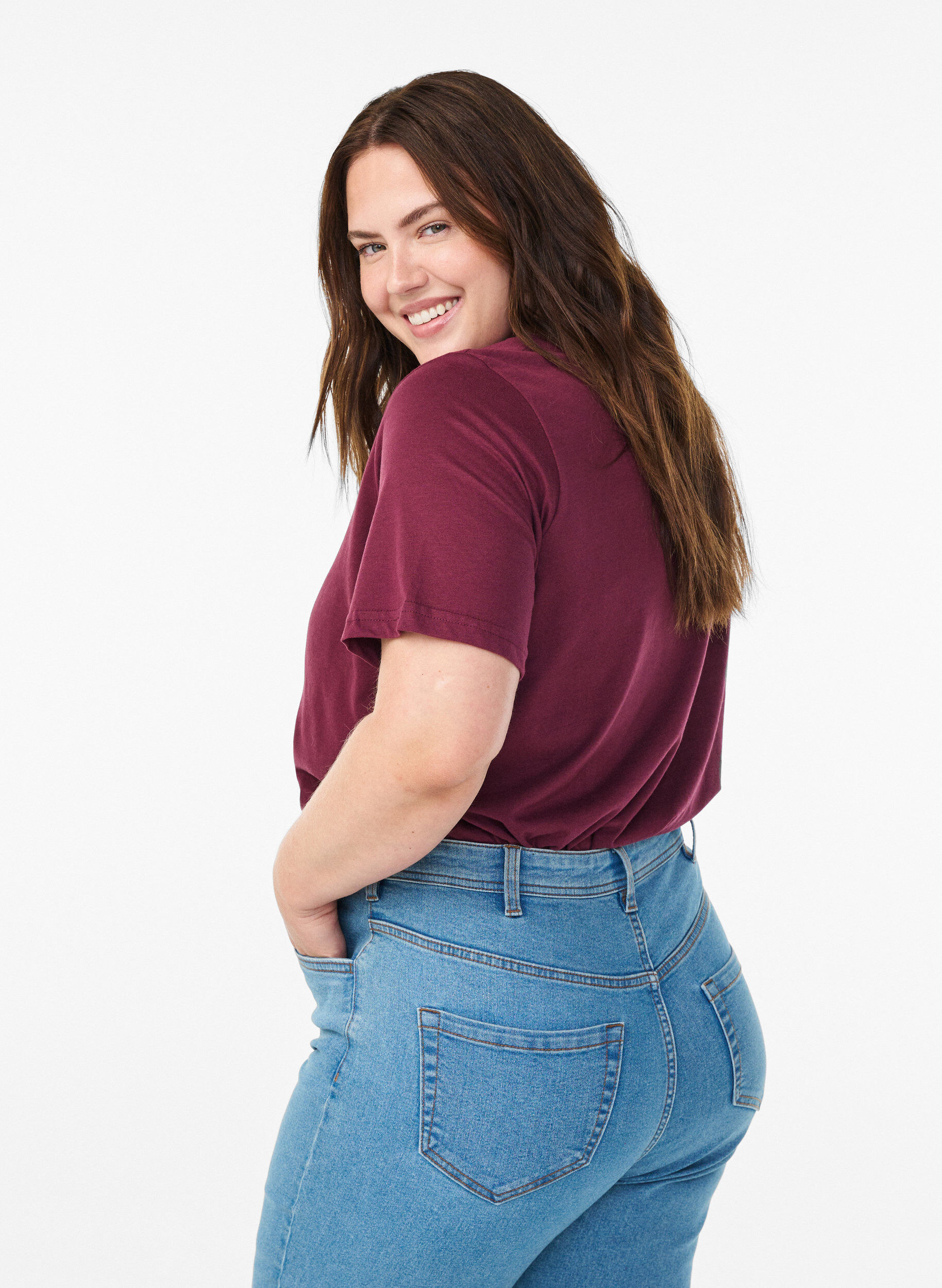 Zizzi FLASH - T-shirt met print, Rood, Model image number 2