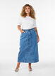 Denim maxirok met strikceintuur, Blauw, Model image number 0