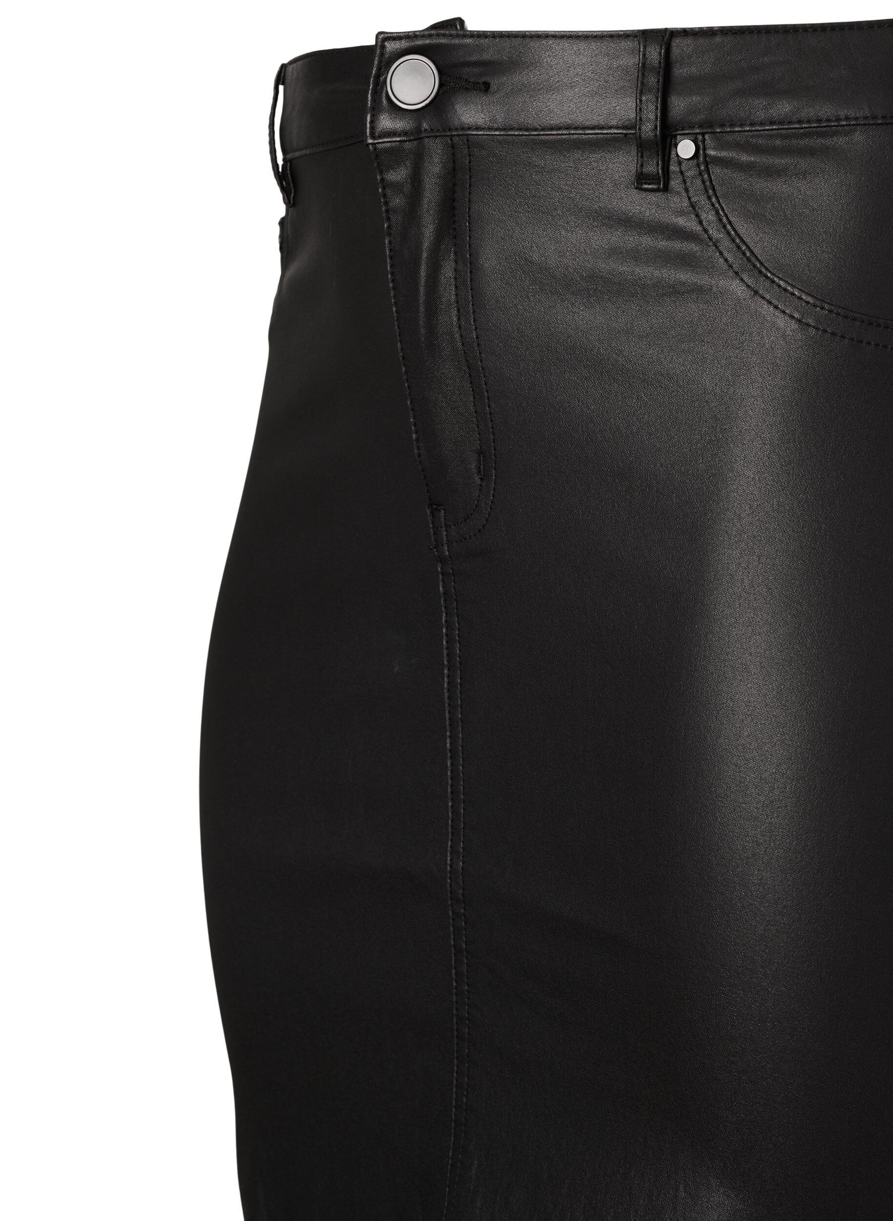 Zizzi Gecoate rok met split, Black, Packshot image number 3