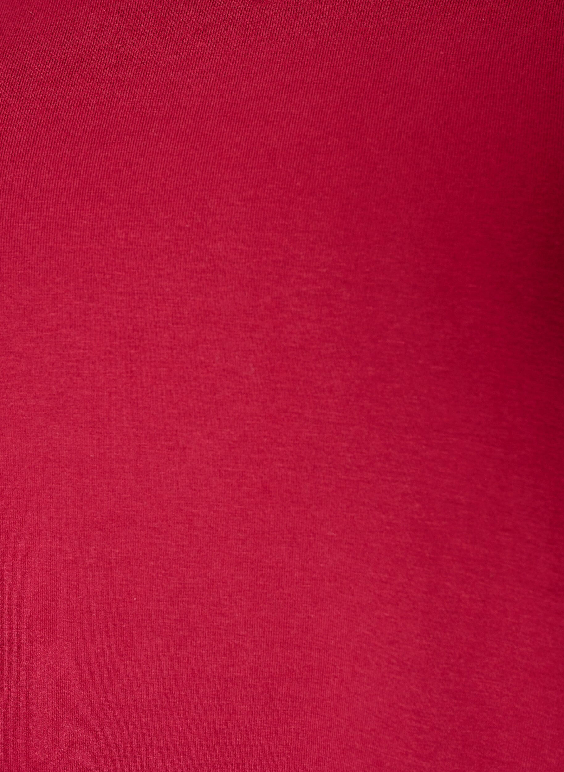 ZizziBasic t-shirt in effen kleur met katoen, Rood, Packshot image number 2