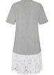 Losse T-shirt jurk met kanten afwerking, Grijs, Packshot image number 1