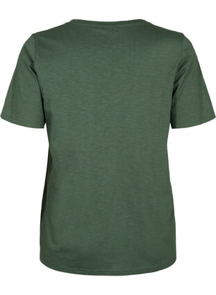 Basic t-shirt met korte mouwen en v-hals, Thyme, Packshot image number 1