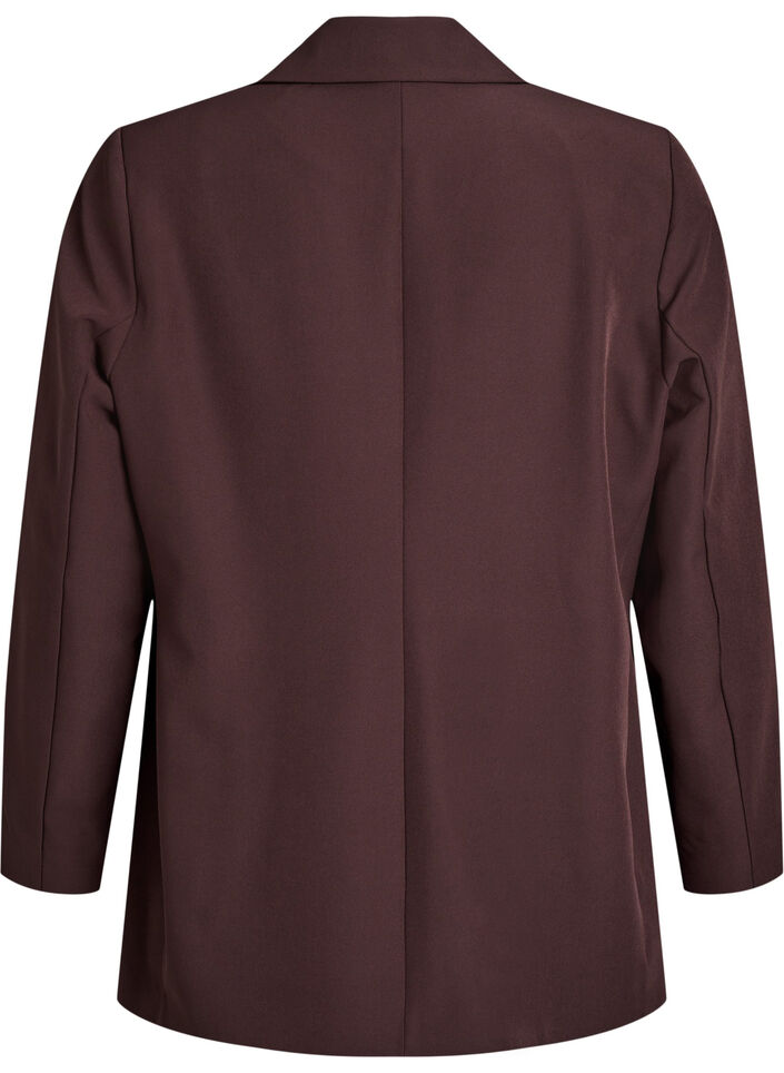 Klassieke blazer met knoopsluiting, Bruin, Packshot image number 1