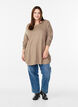Gebreide blouse met knoopjes aan de zijkant, Beige, Model image number 1