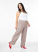 Linnen en viscose broek met losse pasvorm, Bruin, Model image number 0