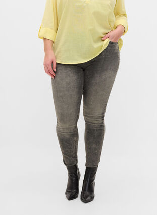 Super smalle Amy jeans met hoge taille, Grey Denim, Model image number 2