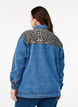 Denim shirt met luipaardprint details, Blauw, Model image number 2