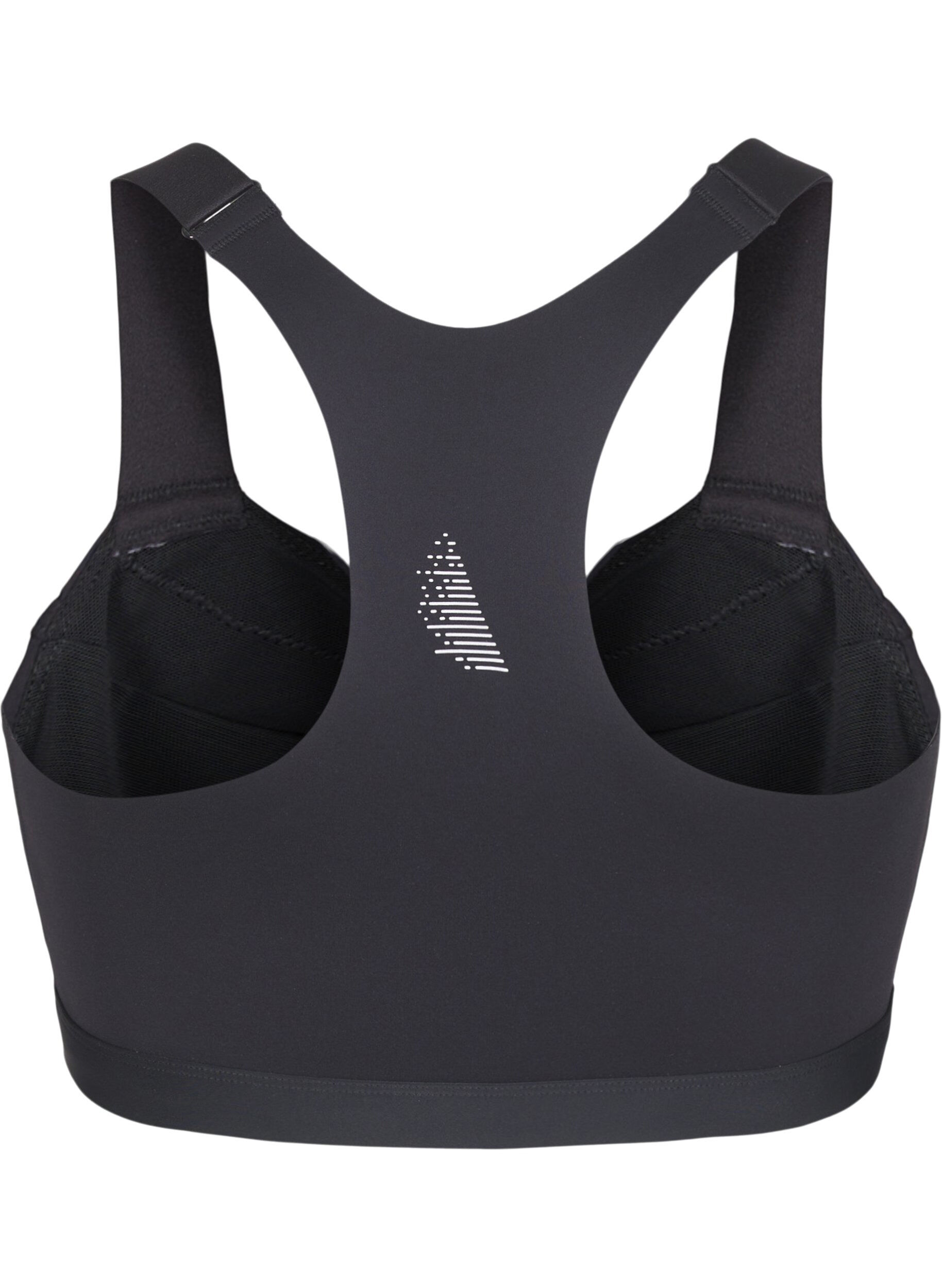 ZizziSportbeha met sluiting aan de voorkant en goede ondersteuning, Zwart, Packshot image number 1