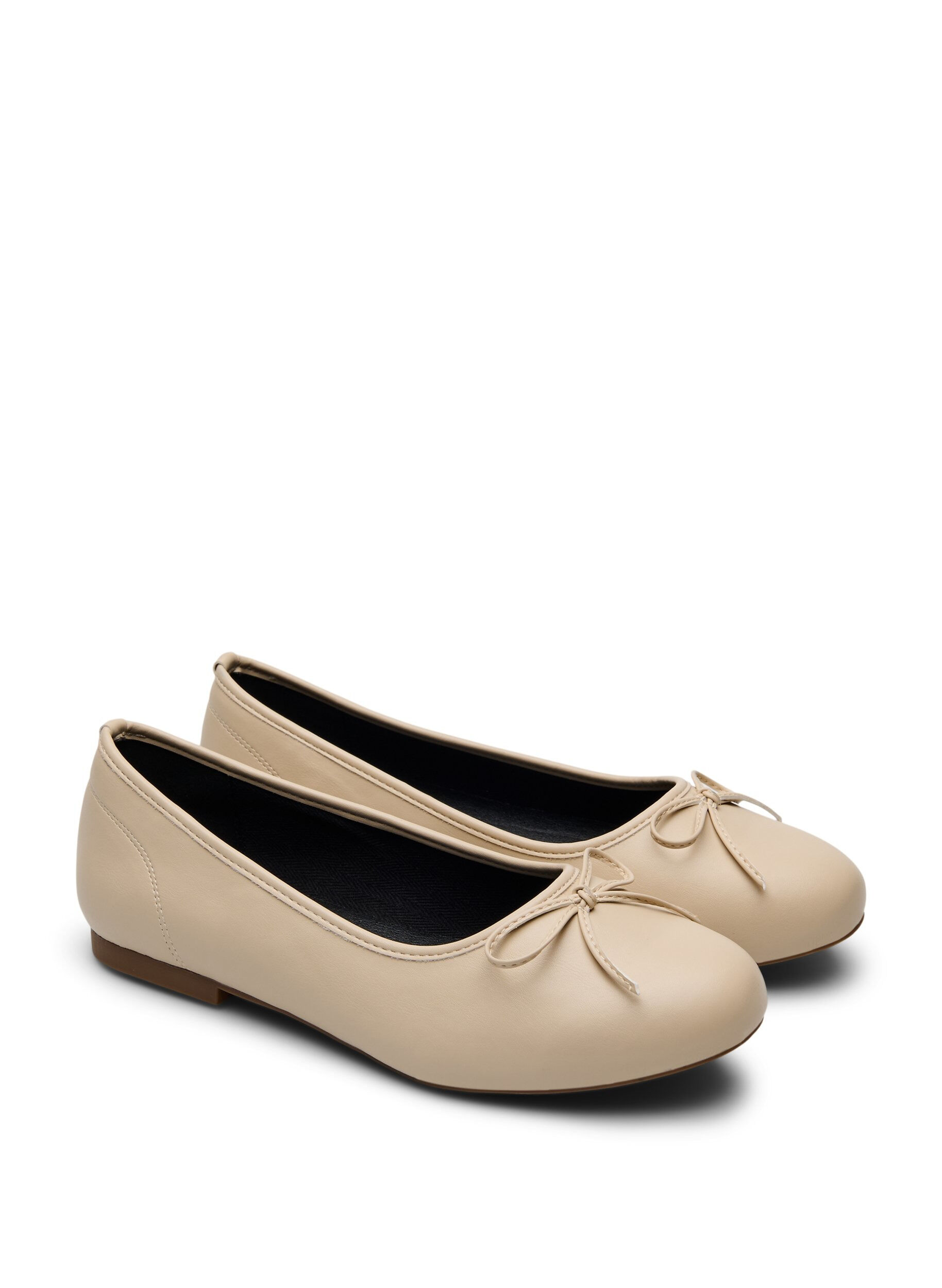Zizzi Wide fit - Ballerina met strikje, Beige, Packshot image number 1