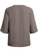 Shirtblouse met V-hals en 3/4 mouwen, Beige, Packshot image number 1