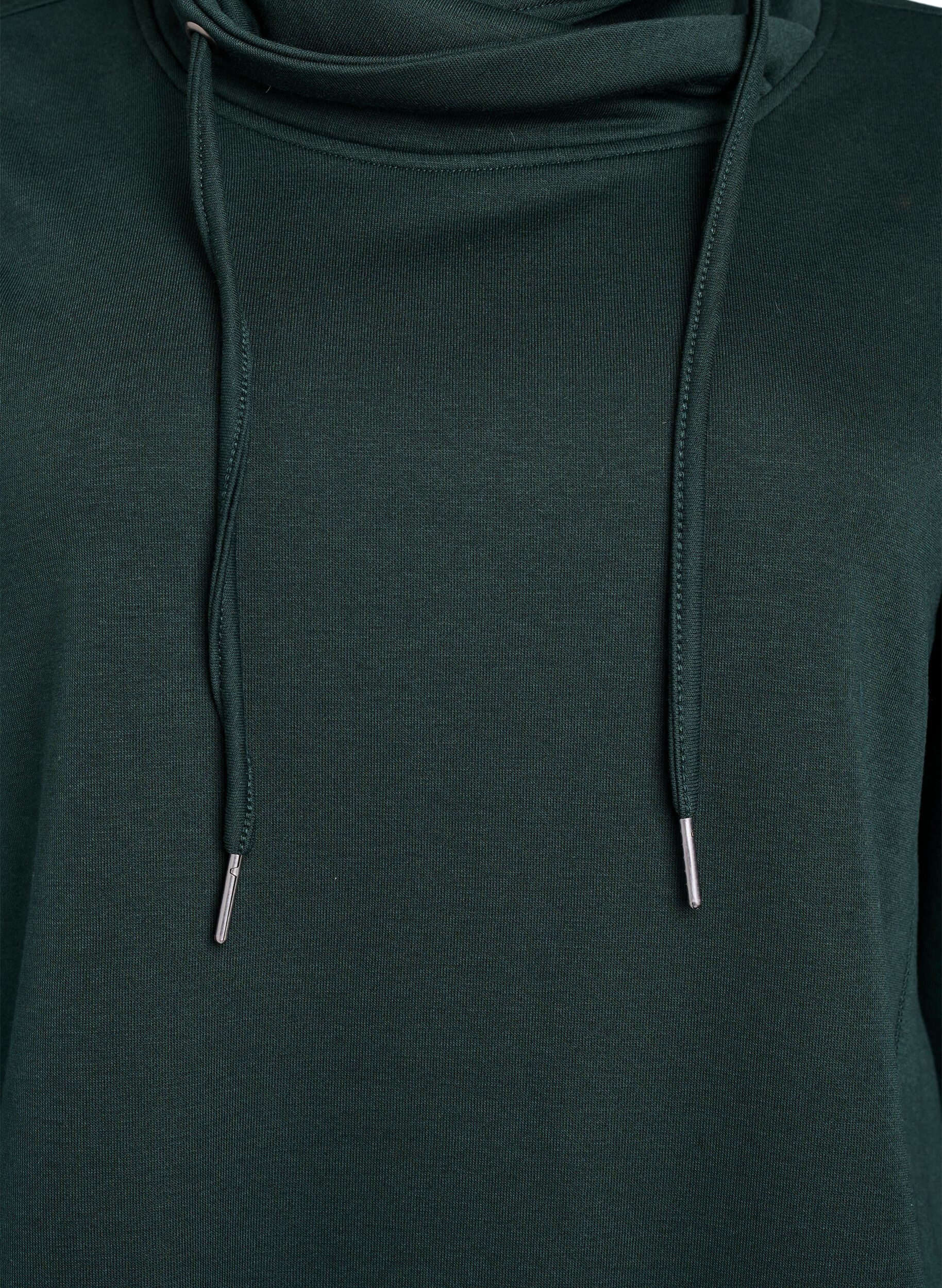 Zizzi FLASH - Sweatshirt met hoge kraag en zakken, Groen, Packshot image number 2