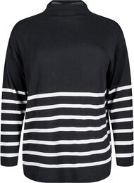 Blouse met een hoge hals en lange mouwen, Zwart