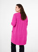 Geribd gebreid vest met zakken, Roze, Model image number 2