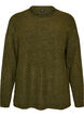 Gebreide blouse met V-vormig geribd patroon en zijsplitjes, Groen, Packshot image number 0