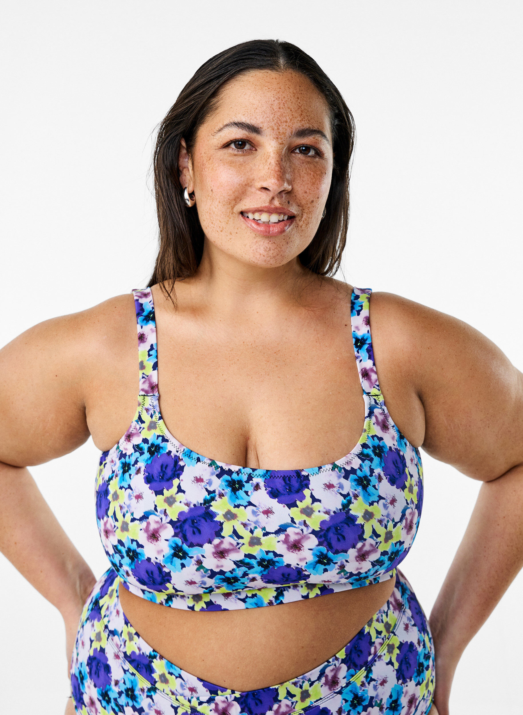 Zizzi Bikinitop met verstelbare bandjes, Paars, Model image number 0