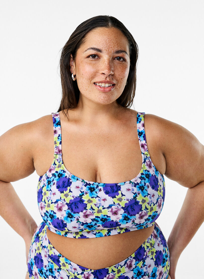 Bikinitop met verstelbare bandjes, Paars, Model image number 0