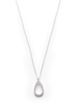 Zilverkleurige halsketting met hanger, Silver, Packshot image number 0