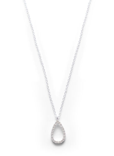 Zilverkleurige halsketting met hanger, Silver, Packshot image number 0