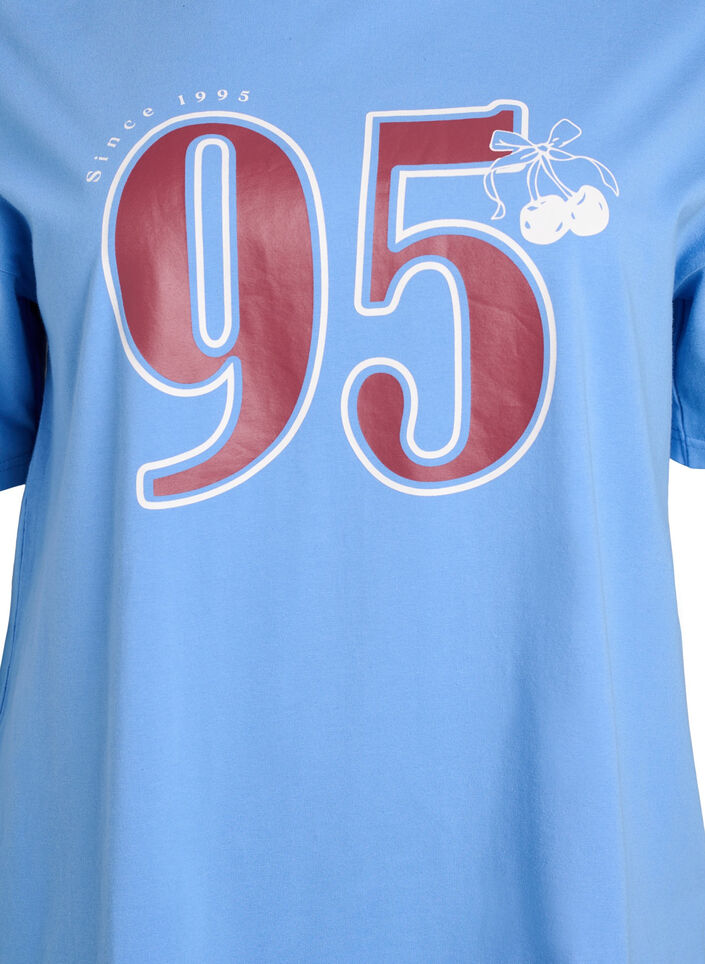 Sportief T-shirt in biologisch katoen, Blauw, Packshot image number 2